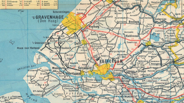 De Randstad 1960 door Topo Tijdreis Kadaster (bron: Kadaster, Apeldoorn)