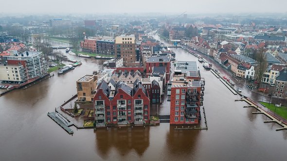 Hoog water in de Zwolse binnenstad, december 2023.jpeg door Gemeente Zwolle (bron: Gemeente Zwolle)