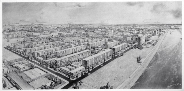 Perspectieftekening van de wijk Kanaleneiland, Utrecht door Gemeente Utrecht (bron: Gemeente Utrecht)