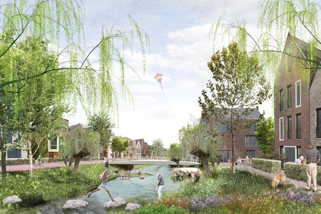 Artist Impression van de 'kreek' door KCAP (bron: BPD)