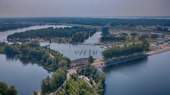 2022 July Floriade site - Drone View door Floriade beeldbank (bron: Floriade beeldbank)