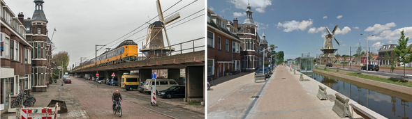 Delft voor en na de ondertunneling door CPB (bron: CPB)