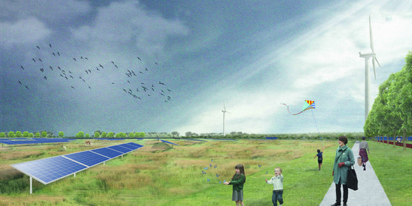 Sfeerimpressie energielandgoed Wells Meer (bron: H+N+S Landschapsarchitecten)