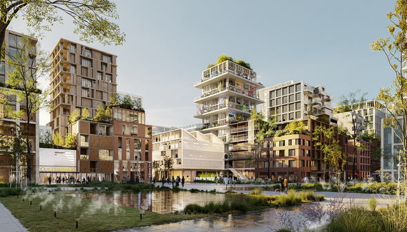 Impressie van Merwede, Utrecht door Janssen de Jong / Lingotto / Marc Koehler Architects / VenhoevenCS (bron: SITE)