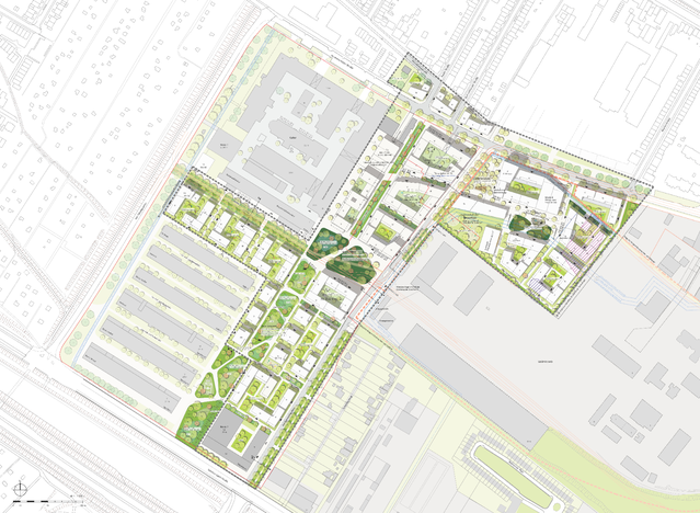 Rahmenplan Bremen Tabakquartier Am Gasometer door ELBBERG Stadt Landschaft, Bruun & Möllers, ARGUS (Hamburg) (bron: ELBBERG Stadt Landschaft, Bruun & Möllers, ARGUS (Hamburg))