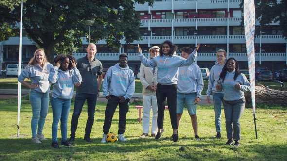 Tijdens de Barrio Lobi Zomerspelen. door Tarek Zaal (bron: Sabo Advies)