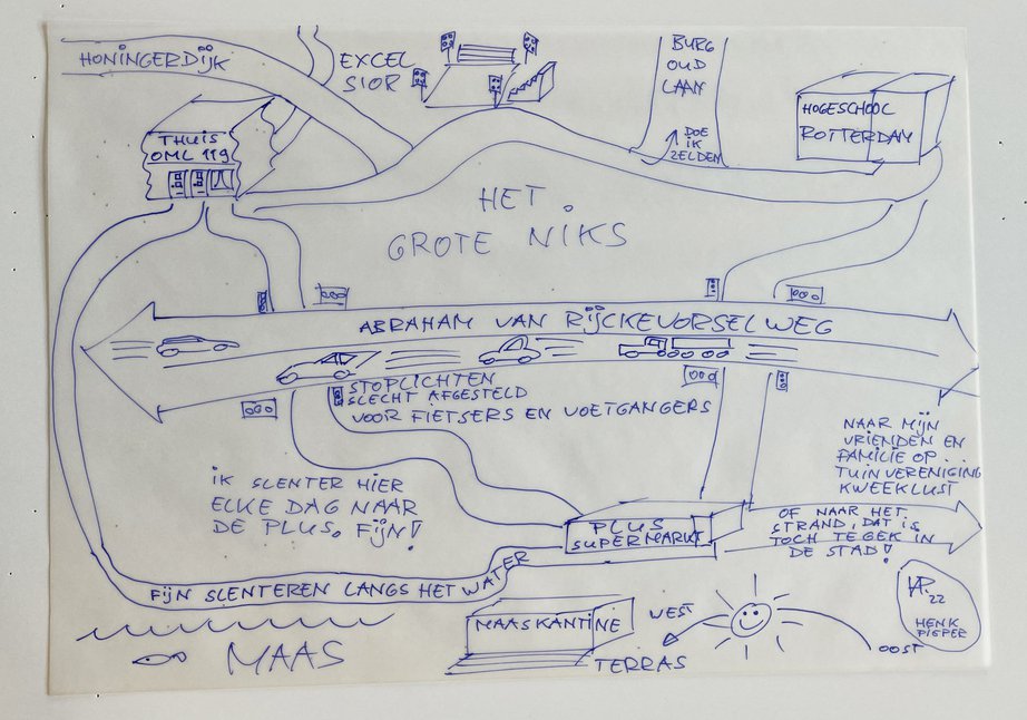 “Het grote niets” – mental map van deelnemer aan workshop op 24.03.2022 door Els Leclercq (Els Leclercq)