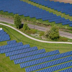 Zonnepanelen luchtfoto