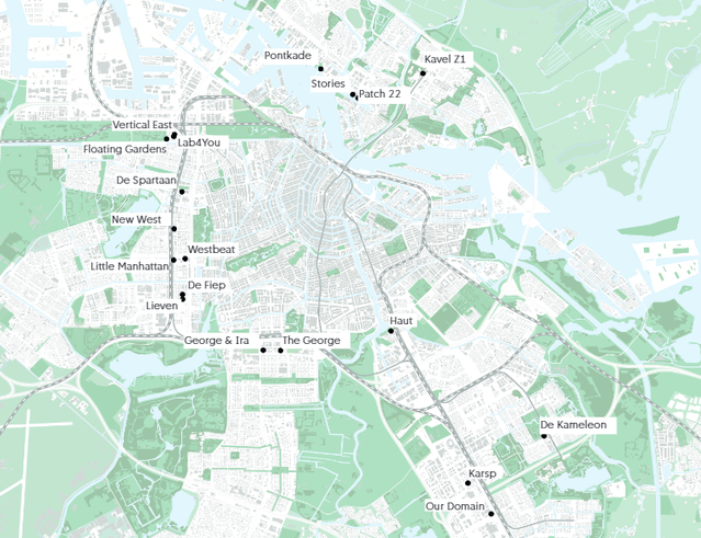 Locaties 19 gebouwen Mooi Mokum door Gemeente Amsterdam (bron: Gemeente Amsterdam)