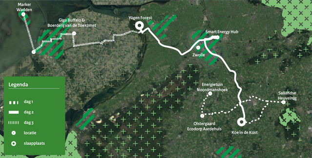 De reisroute door reisgids Op pad met Vitruvius (bron: reisgids Op pad met Vitruvius)