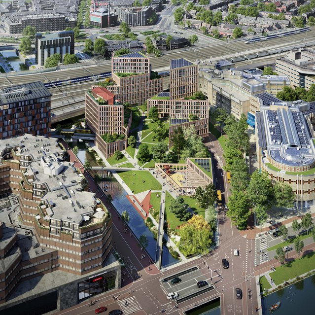 Het Smakkelaarspark in vogelvlucht, precisie-stedenbouw naast het spoor door Lingotto (bron: Lingotto)