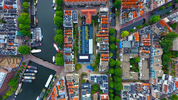 Amsterdam Centrum door Altitude Drone (bron: Shutterstock)