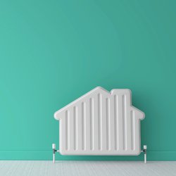 Verwarmingsradiator in de vorm van een huis. door Ink Drop (bron: Shutterstock)