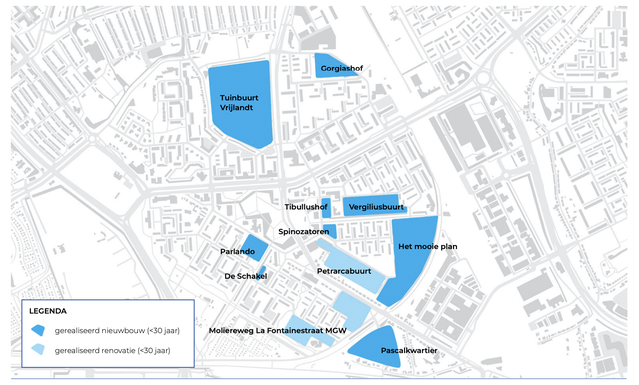 Ontwikkelingen Lombardijen door Gemeente Rotterdam (bron: Toekomstvisie Lombardijen 2040)