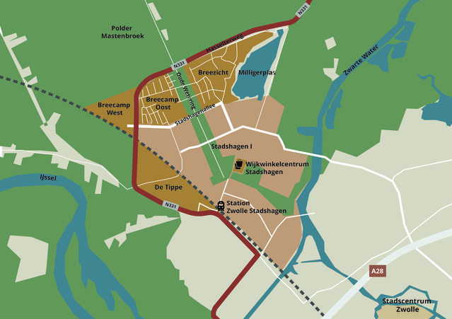 Kaart Stadshagen door Zarah Ursinus (bron: Gebiedsontwikkeling.nu)
