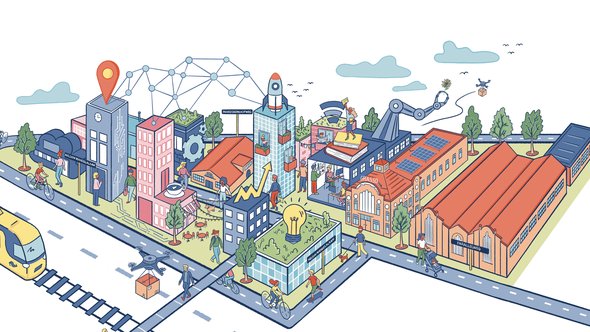 Schets Innovatiekwartier Den Bosch door gemeente ‘s-Hertogenbosch (bron: ontwikkelplan IKDB)