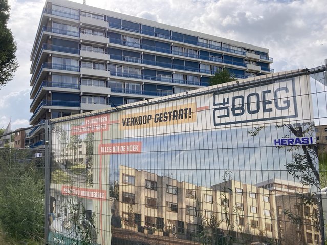 Bouwbord De Boeg nieuwbouw nabij Admiraalsplein in Wielwijk door Teun van den Ende (bron: Teun van den Ende)