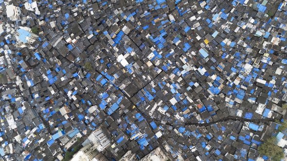 Luchtfoto van Dharavi door Sanket Shigvan (bron: shutterstock)