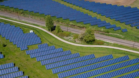 Zonnepanelen luchtfoto