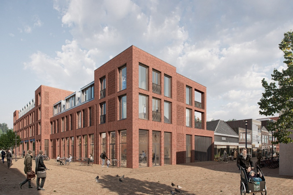 Impressie complex op de Willemstraat en Waterstraat door architectenbureau De Zwarte Hond (bron: architectenbureau De Zwarte Hond)