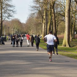 Wandelende mensen in het Zuiderpark, Den Haag. door Gabriela Beres (bron: Shutterstock)