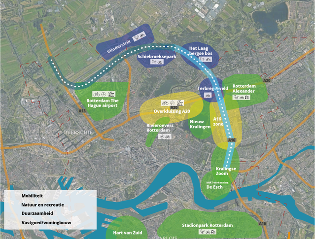 Ontwikkelingen en plannen rondom Ring Rotterdam/A16 door Ineke Lammers (bron: Rapport 'Startmotor en katalysator' van Leerstoel Gebiedsontwikkeling & Vereniging Deltametropool)