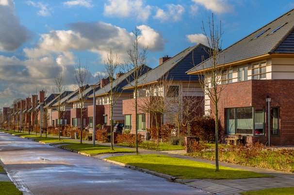 Vrijstaande Nederlandse gezinswoningen met tuinen door Rudmer Zwerver (bron: Shutterstock)
