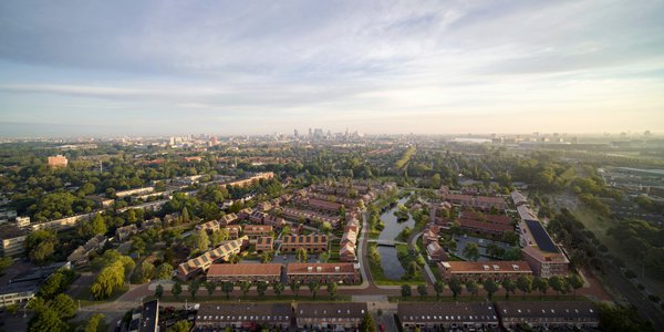 Tuinbuurt Vrijlandt Vogelvlucht door Ballast Nedam (bron: Ballast Nedam)