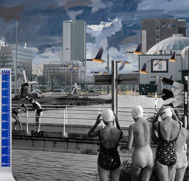 Collage mogelijke toekomst Rotterdam Alexanderknoop door Team Flocks (bron: De stad van de toekomst)