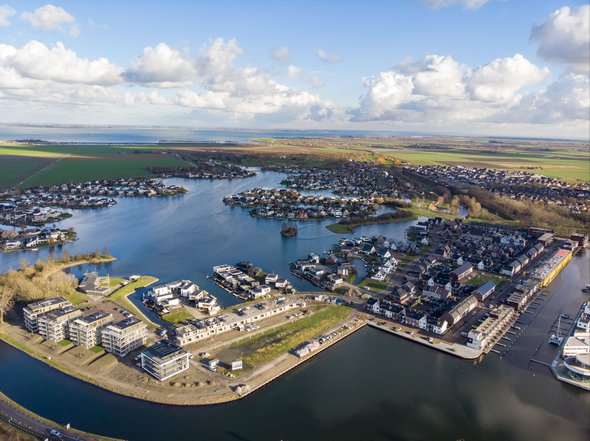 Goese Diep sluit aan op de in de jaren 80 gerealiseerde waterwijk Goese Meer. door AM Zeeland (bron: AM Zeeland)