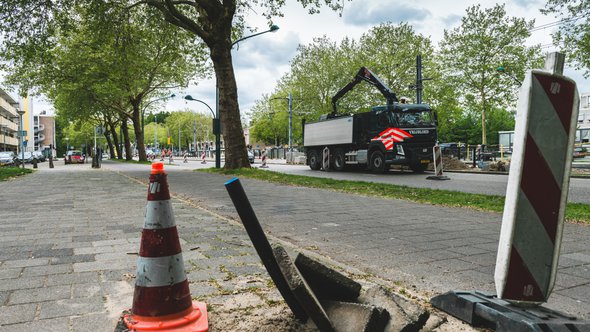 Road Work Amsterdam, Buitenveldertsselaan door David Peperkamp (bron: shutterstock.com)