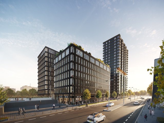 Kantoorgebouw en woontoren Edge Eindhoven door MVSA Architects (bron: MVSA Architects)