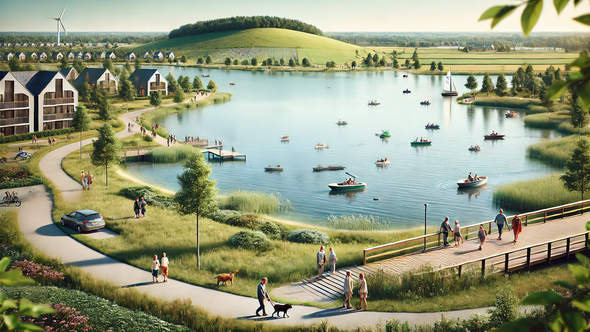 Impressie Waterbergingsberg door iFolio / Waterstudio Ties Rijcken (bron: iFolio / Waterstudio Ties Rijcken)