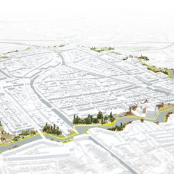 Bewoners initieerden een groen Singelpark met wandelpad rond het centrum van Leiden. door LOLA Landscape Architects (bron: RCE)