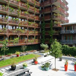 De woonunits van North Orleans in Amsterdam zijn 30m2 groot en hebben elk een eigen balkon op west, zuid of oost, zodat bewoners altijd op een tijdstip van de dag in de zon kunnen zitten. Een essentiële kwaliteit, volgens Mastenbroek. door SeARCH (bron: SeARCH)