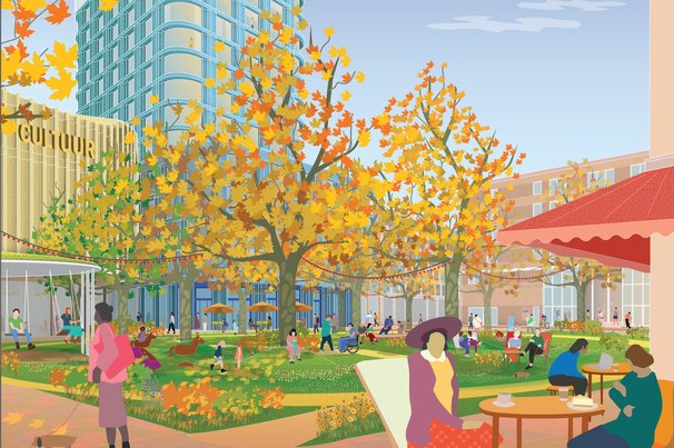 Plein Overvecht Utrecht door Gemeente Utrecht/Posad Maxwan (bron: VINU)
