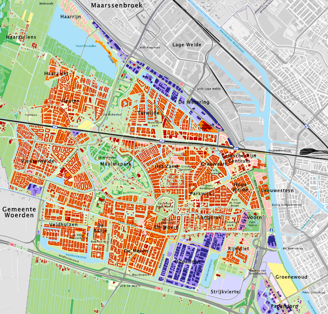 Plankaart Leidsche Rijn en Vleuten De Meern door Gemeente Utrecht (bron: Gemeente Utrecht)