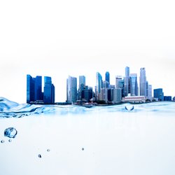 skyline stad op water door red mango (bron: Shutterstock)