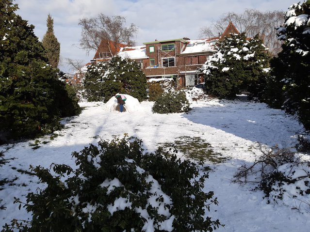 Het plantsoen in de winter van 2021, een prima plek voor een iglo door G. Helleman (bron: Stadslente Blogspot)