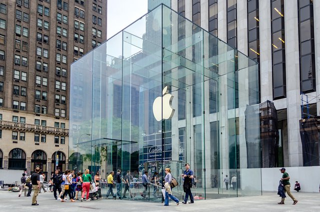 Apple Store cube on 5th Avenue, New York door Marco Rubino (bron: Shutterstock)