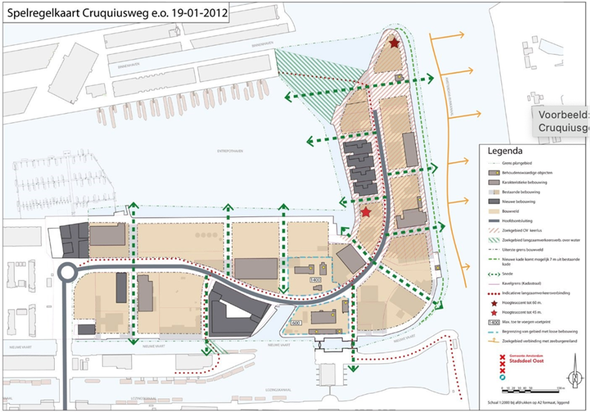 Voorbeeld uitsnede uit spelregelkaart Cruquiuswerkgebied door Gemeente Amsterdam (bron: Gemeente Amsterdam)