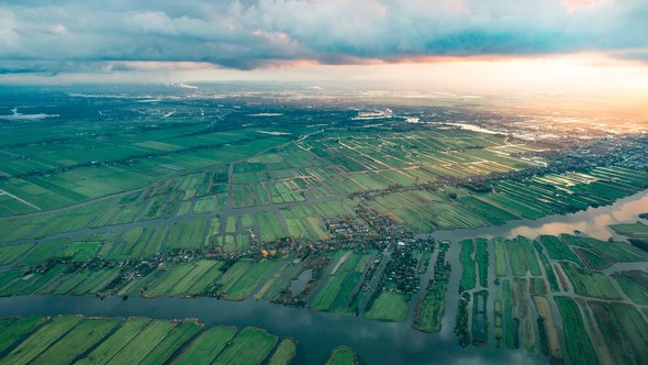 Luchtfoto waterland rechtenvrij