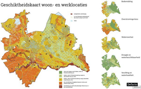 Geschiktheidskaart woon- en werklocaties door Defacto Stedenbouw (bron: Defacto Stedenbouw)