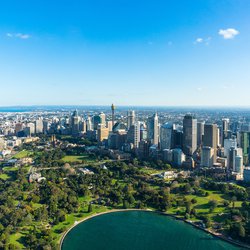 Sydney Central Business Districs en Royal Botanic Gardens door Olga Kashubin (bron: Shutterstock)
