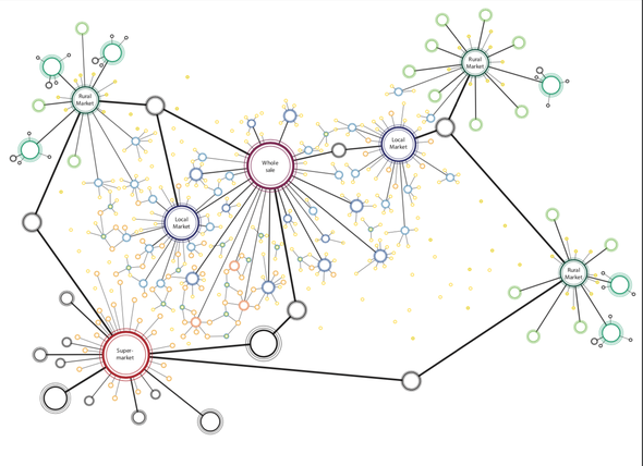 Network of Market Typologies Kigali. door Schmiedskamp, Anja Kerstin (2015) (bron: Urban Design Methods, Uitgeverij Jovis)