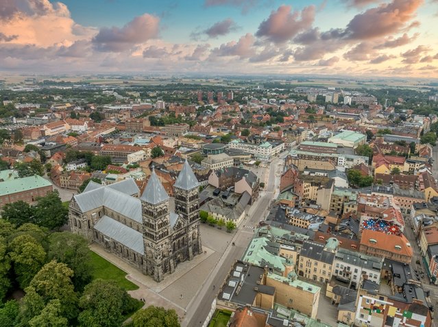 Luchtfoto van het oude stadscentrum van Lund in Zweden door Tokar (bron: Shutterstock)