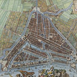 ROTTERDAM MET AL SYN GEBOUWEN (1694) door Johannes de Vou en Romein de Hooghe (Stadsarchief Rotterdam)