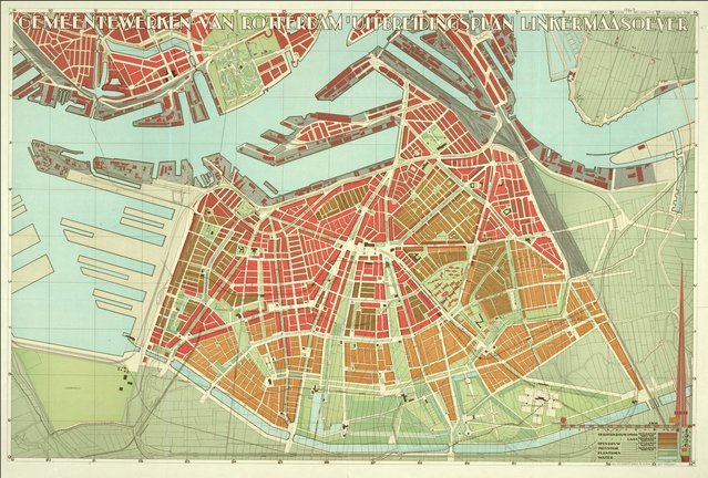 Uitbreidingsplan Linkermaasoever, W.G. Witteveen (1926) door Stadsarchief gemeente Rotterdam (bron: Stadsarchief gemeente Rotterdam)