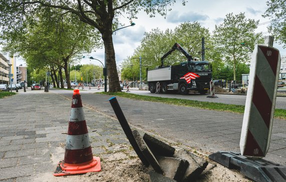 Road Work Amsterdam, Buitenveldertsselaan door David Peperkamp (bron: shutterstock.com)