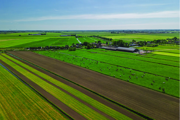 Luchtfoto van groene landerijen door Ivan Vasylyev (bron: Shutterstock)